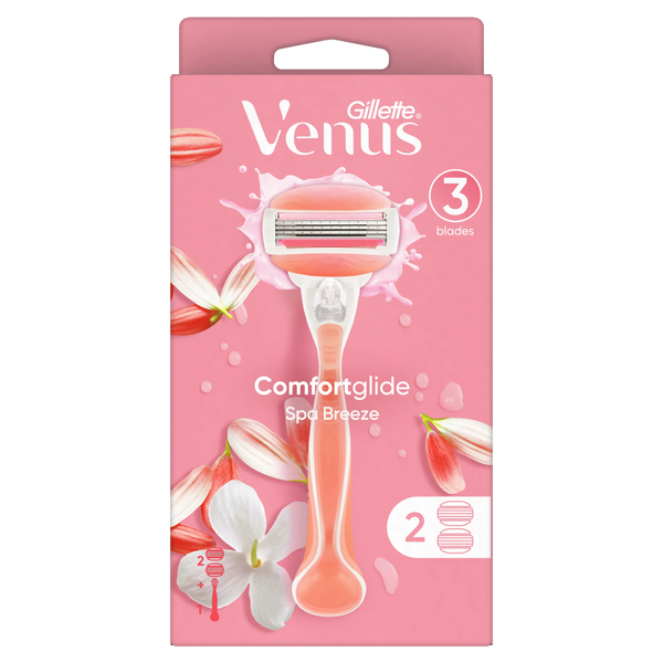 Gillette Venus Comfortglide Spa Breeze Razor with Moisturizing Strip and 2 Refill Blades