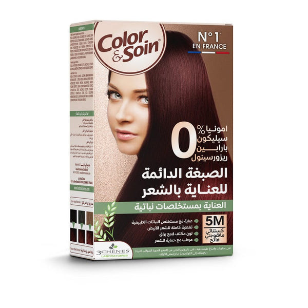 Color & Soin Permanent Hair Color 5M Light Mahogany Chestnut Oleo-Protein Complex 135 ml