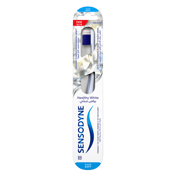 Sensodyne Healthy White Soft Toothbrushes, Manual, Recycled PET Bristles, Adult 3 Pack