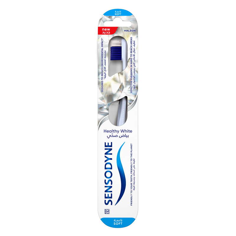 Sensodyne Healthy White Soft Toothbrushes, Manual, Recycled PET Bristles, Adult 3 Pack
