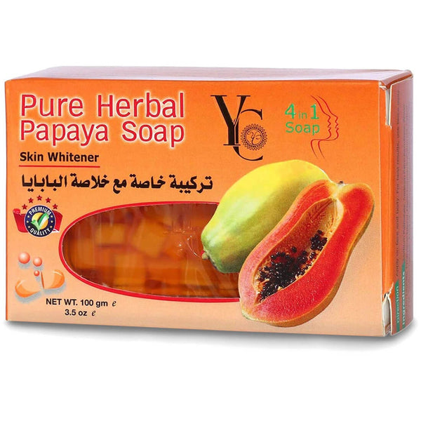 Yang Chain Papaya Transparent Soap Bars with Papaya Extract, 4 x 100 g