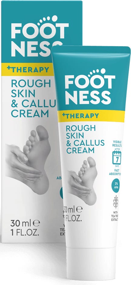 Footness Rough Skin & Callus Cream, 2% Salicylic Acid, 30 ml