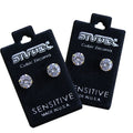 Studex S6100STX Gold-Plated Zircon Stud Earrings, 316 Surgical Stainless Steel, 1 Pair