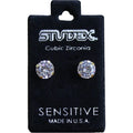 Studex S6100STX Gold-Plated Zircon Stud Earrings, 316 Surgical Stainless Steel, 1 Pair