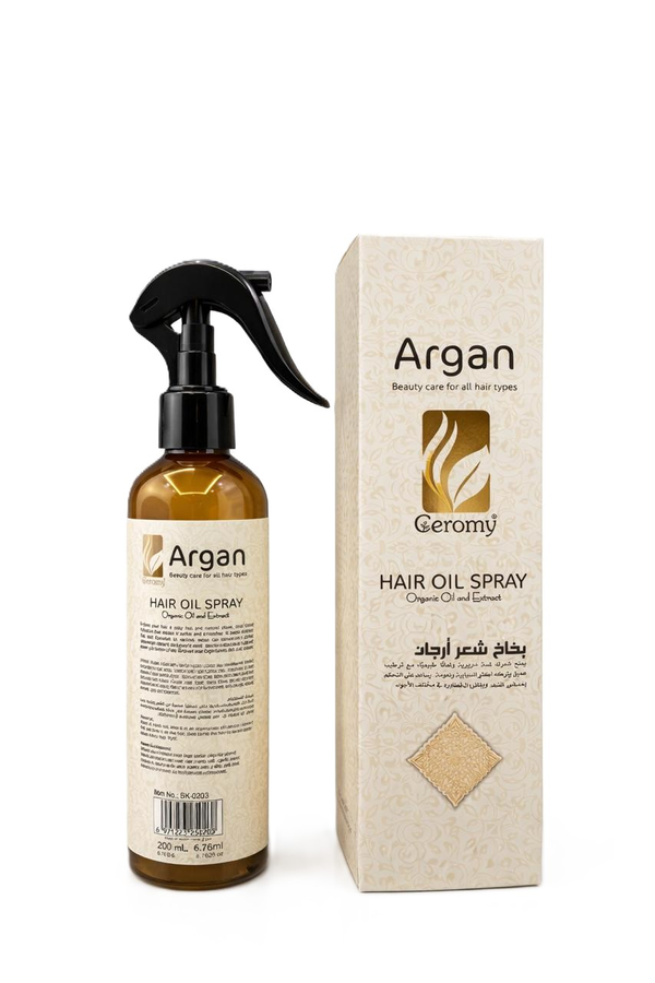 Ceromy Argan Hair Oil Spray Moisturizing Anti-Frizz Heat Protection 200 ml