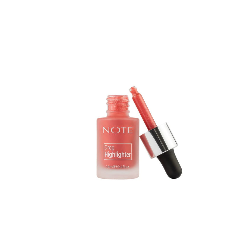Note Drop Highlighter Liquid Pearl Rose Face Highlighter, Buildable Radiant Glow