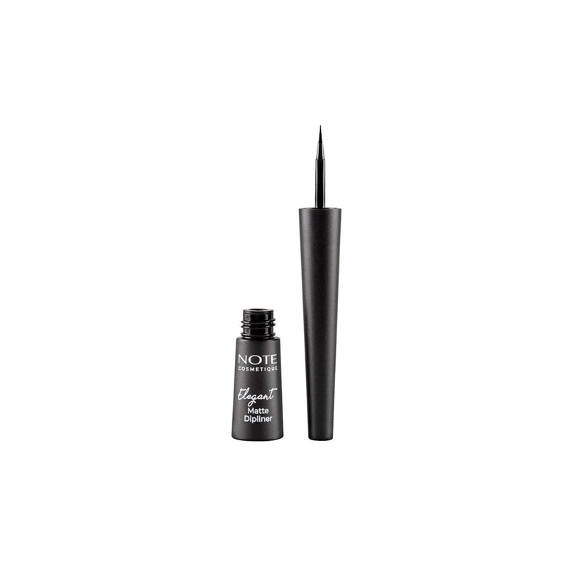 Note Elegant Matte Dipliner Liquid Eyeliner Waterproof Smudge-Proof Black Shade 01, 2.5 ml