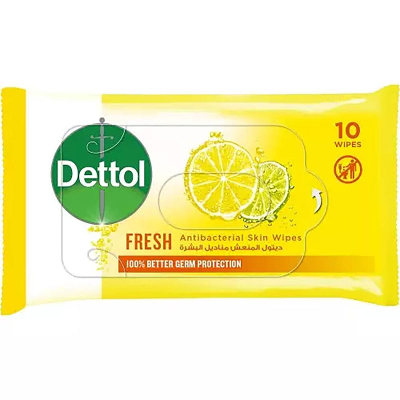 Dettol Fresh Skin Wet Wipes pH-Neutral Moisturizing 10 Pieces