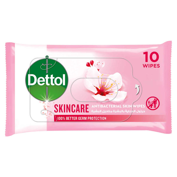 Dettol Sensitive Skin Wet Wipes pH Neutral Emollient Formula 10 Pieces
