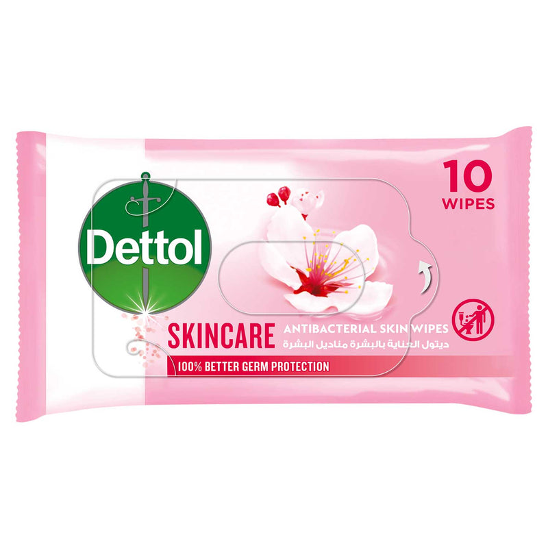 Dettol Sensitive Skin Wet Wipes pH Neutral Emollient Formula 10 Pieces