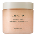Aromatica Magnolia & Sandalwood Salt Body Scrub with 3 Salt Types and Plant Oils, 250 ml