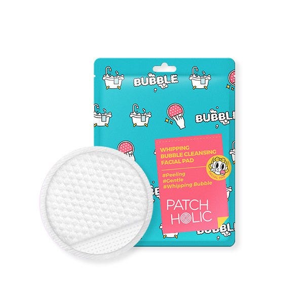 Patchaholic Whipping Bubble Facial Cleansing Pad, Dual-Texture AHA BHA PHA Exfoliating Pad