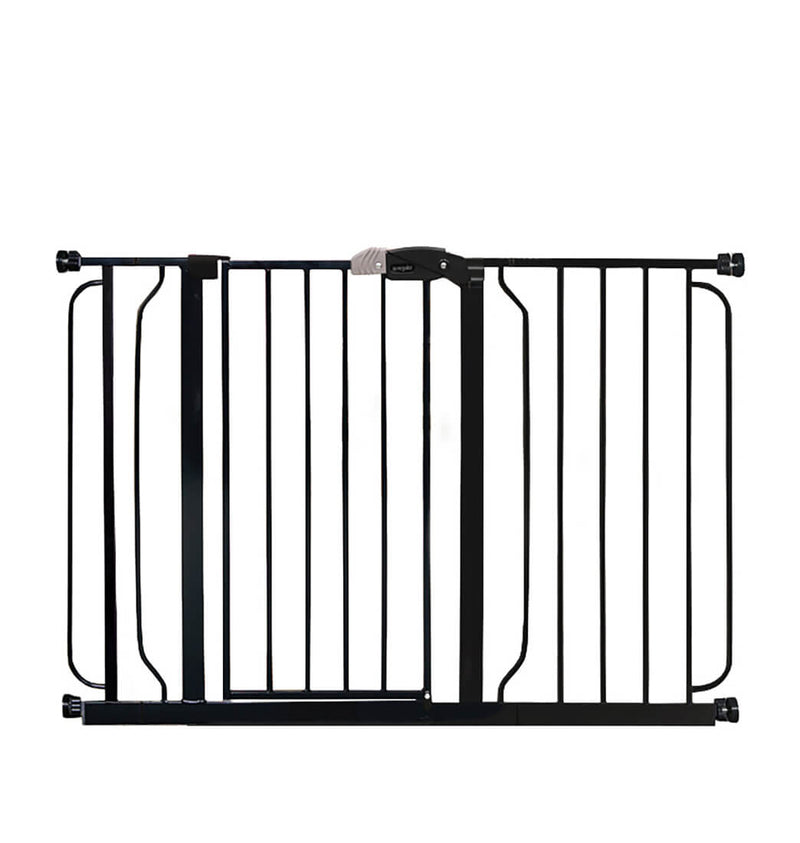 Regalo Easy Step Extra Wide Safety Gate, Black, Steel Frame