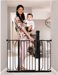 Regalo Easy Step Extra Wide Safety Gate, Black, Steel Frame