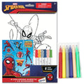 Marvel Spider-Man Colouring Sheets Art & Craft Kit, 8 Sheets, 6 Markers & Sticker Sheet