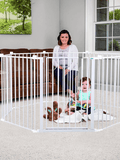 Regalo Super Wide Baby Gate & Play Yard Configurable Steel 8-Panel White Up to 192 Inches