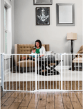 Regalo Super Wide Baby Gate & Play Yard Configurable Steel 8-Panel White Up to 192 Inches