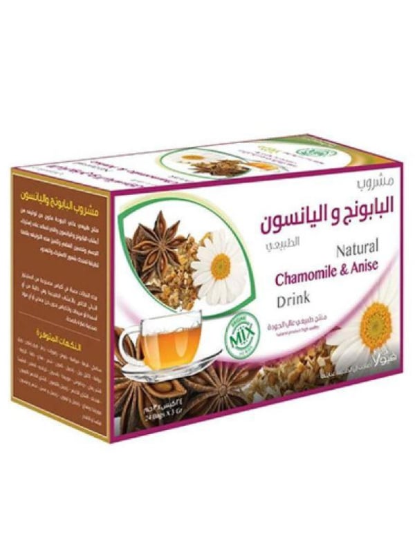 viola flower Chamomile & Anise Herbal Tea Drink, 24 Tea Bags x 3 g