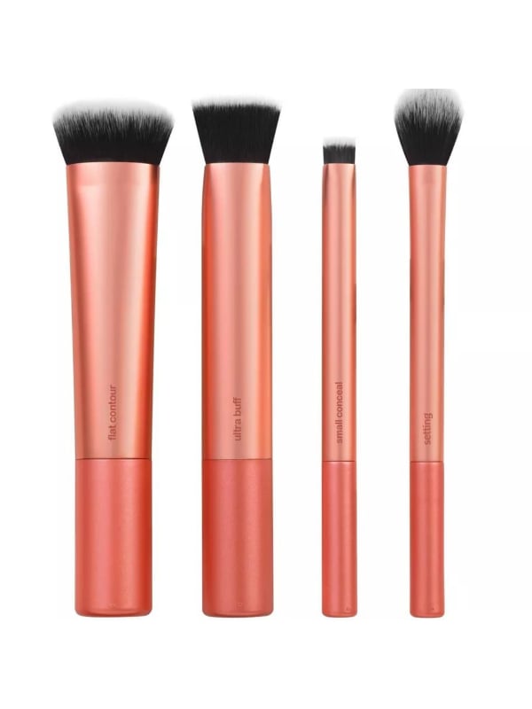 Real Techniques Face Base Set Makeup Brushes, Foundation Concealer Contour Powder, 4 Pieces