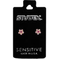 Studex S6023STX Stud Earrings, White Zircon, 24K Gold-Plated 316 Stainless Steel, 1 Pair