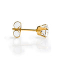 Studex S784STX Stud Earrings, White Zircon, 24K Gold-Plated 316 Stainless Steel, 1 Pair