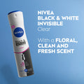 NIVEA Black & White Invisible Antiperspirant Spray Floral Scent 72H Protection 150ml