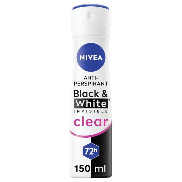NIVEA Black & White Invisible Antiperspirant Spray Floral Scent 72H Protection 150ml