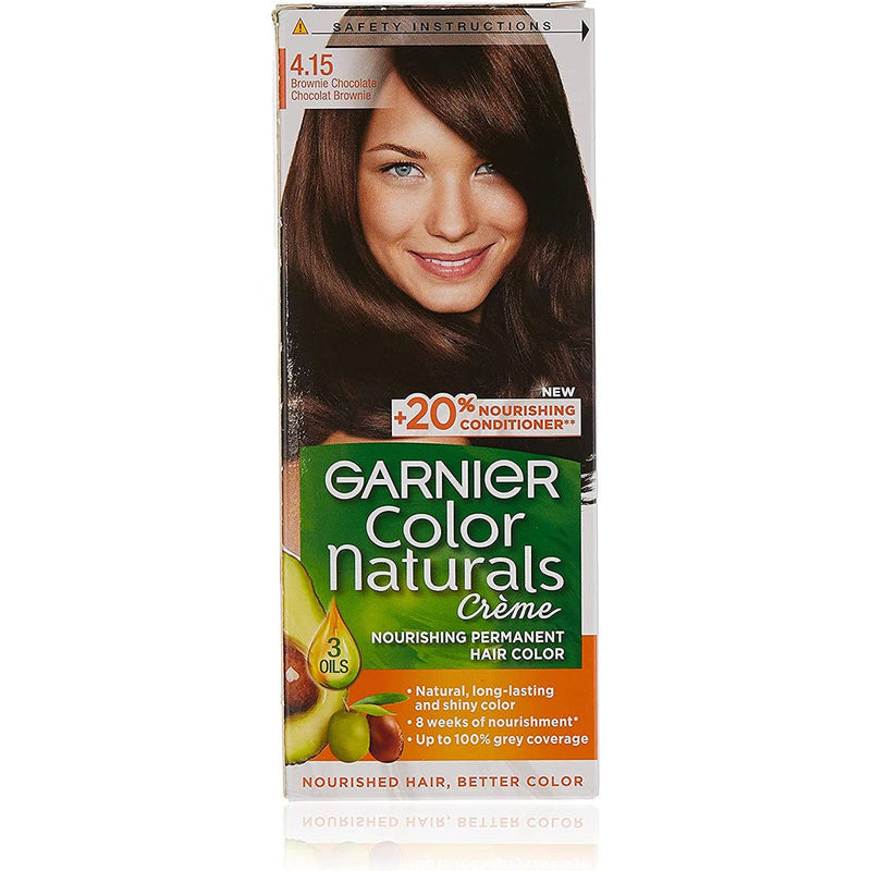 Garnier Color Naturals Permanent Nourishing Hair Color Cream Cocoa Brownie Chocolate 4.15
