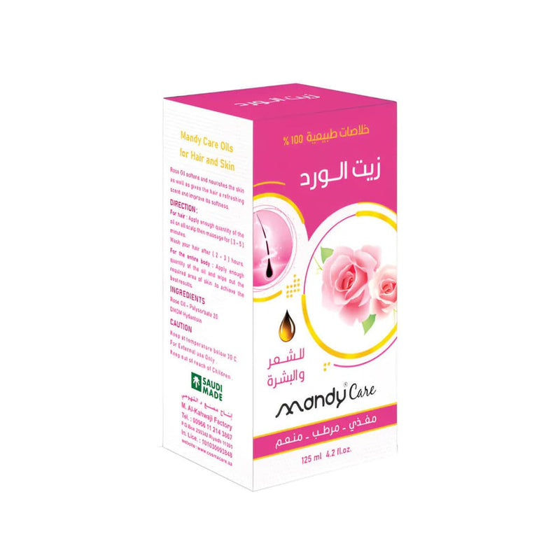 Mandy Care Rose Oil for Hair and Skin, Moisturising Oil, 125 ml