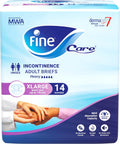 Fine Adult Open Diapers Xlarge DermaPro7 Absorbency Odor Control 14 Pieces
