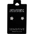 Studex Sensitive S6004WSTX Stainless Steel Stud Earrings, Nickel-Free Zircon, 1 Pair