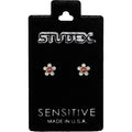 Studex S6410STX Stud Earrings, White Zircon, 24K Gold-Plated Grip, 316 Surgical Stainless Steel, 1 Pair