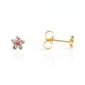 Studex S6410STX Stud Earrings, White Zircon, 24K Gold-Plated Grip, 316 Surgical Stainless Steel, 1 Pair