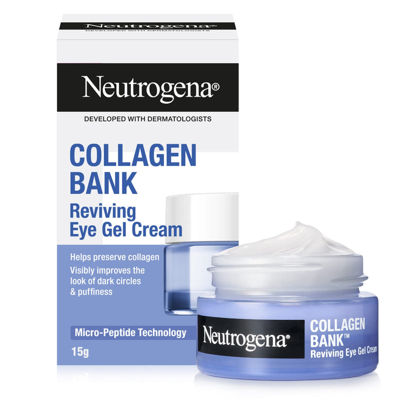 Neutrogena Collagen Bank Reviving Eye Gel Cream Micro Peptides Niacinamide 15g