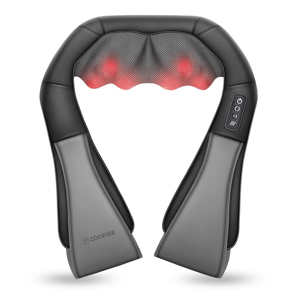 Comfier CF-6302GN Shiatsu Neck and Shoulder Massager with Heat, Deep-Kneading Rollers, Home and Car Adapters