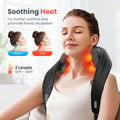 Comfier CF-6811 Shiatsu Neck and Shoulder Massager, Cordless 4D Kneading with Heat