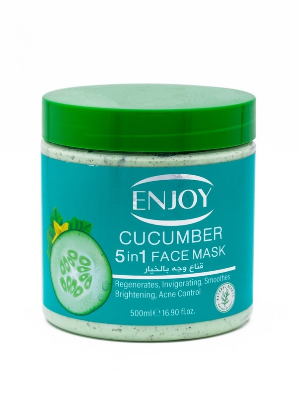 ENJOY Cucumber 5 in 1 Face Mask for Moisturising and Cleansing, 500ml