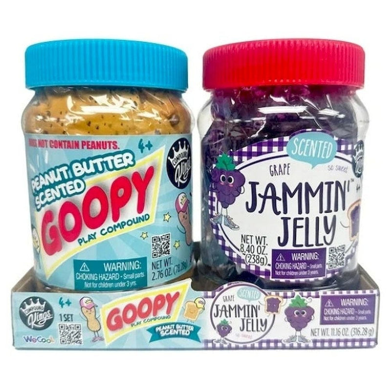 WECOOL Jammin Jelly and Goopy Sensory Compound 2-Pack, Scented Stretchy Play Set