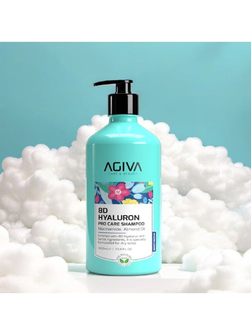 AGIVA Pro-Care 8D Hyaluron Niacinamide Shampoo, Hydrating Formula, 1000 ml