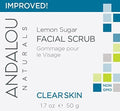 Andalou Lemon Sugar Facial Scrub, Exfoliating Face Scrub for Oily Skin, 1.7 oz