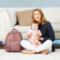 Skip Hop Greenwich Diaper Backpack Vegan Leather Dusty Rose