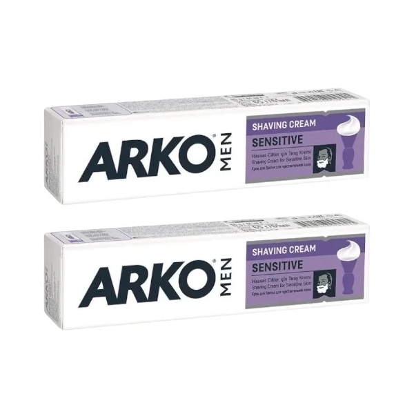 Arko Sensitive Shaving Cream Smooth Glide Moisturizing Formula 2 x 86 ml