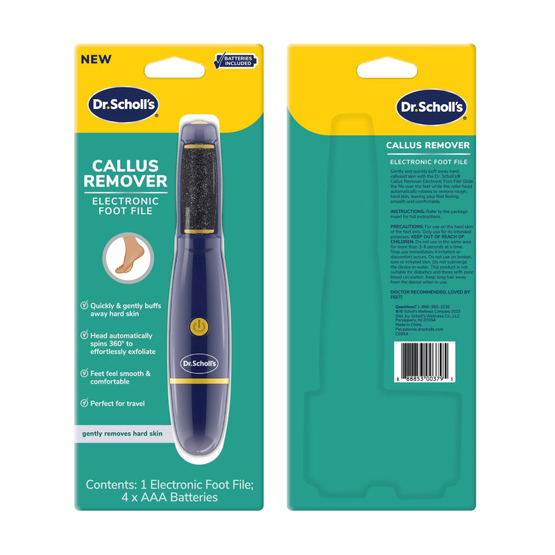 Dr.Scholl's Electronic Foot File Callus Remover with Rotating Roller Head, Batteries Included