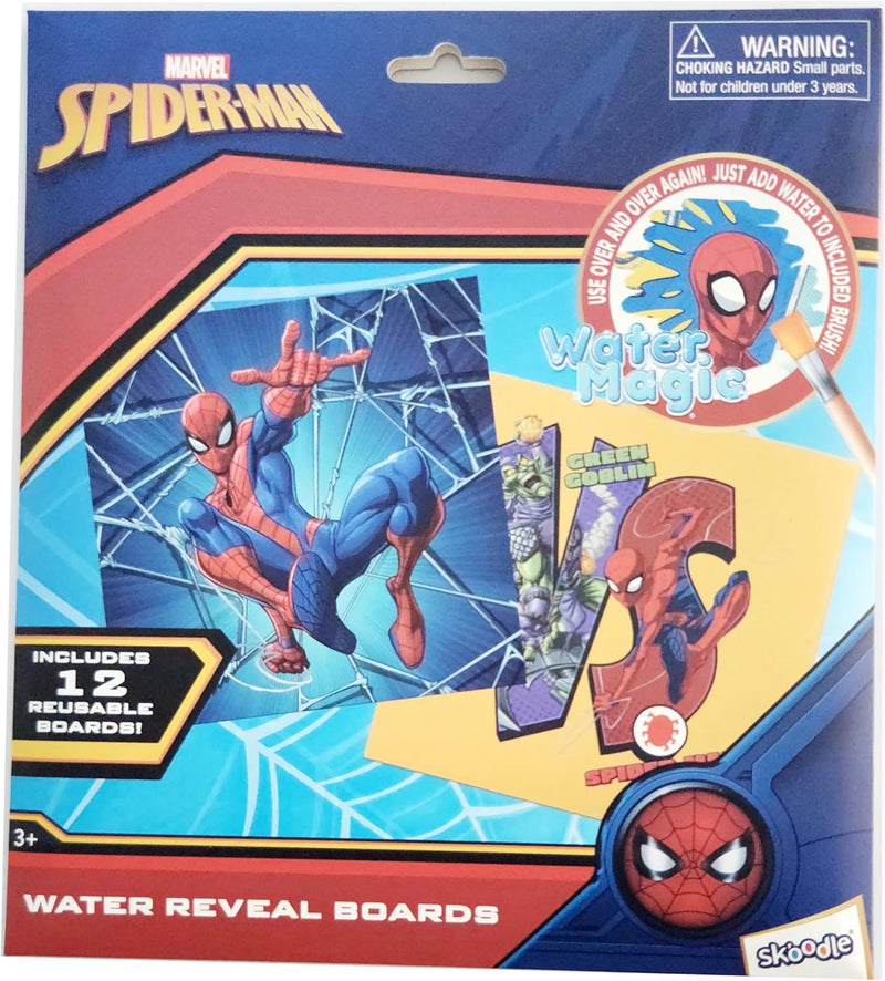 Marvel Spider-Man Water Magic Art Activity Set, Reusable Boards, 12 Pieces