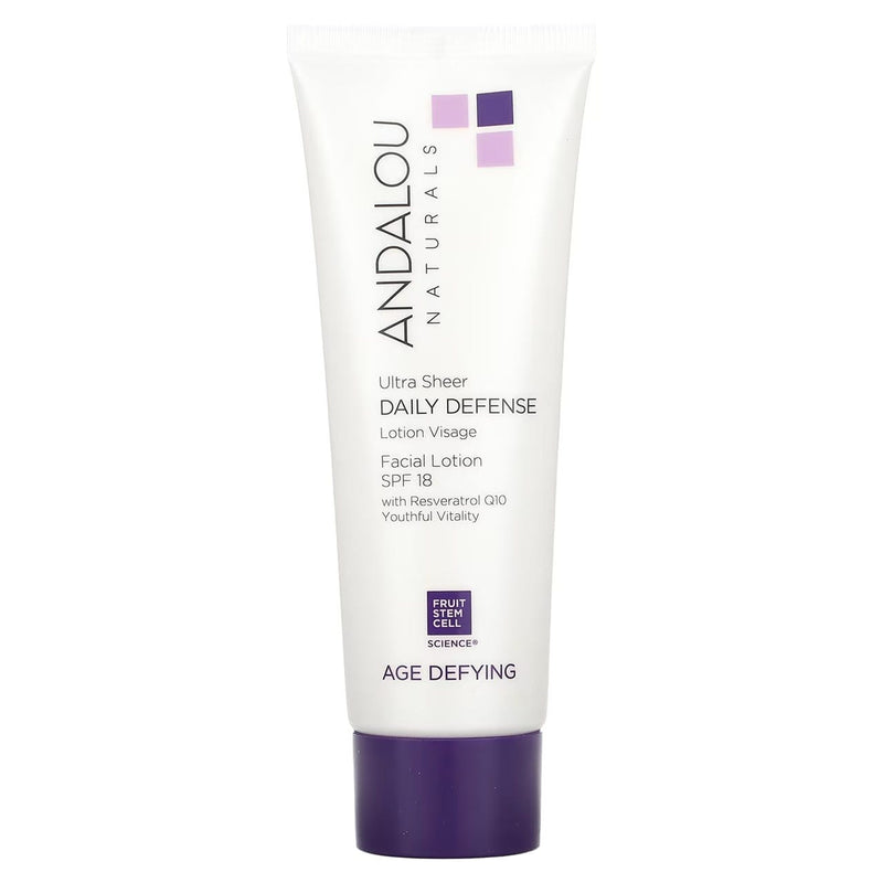 Andalou Naturals Ultra Sheer Daily Defense Facial Lotion SPF 18 80ml