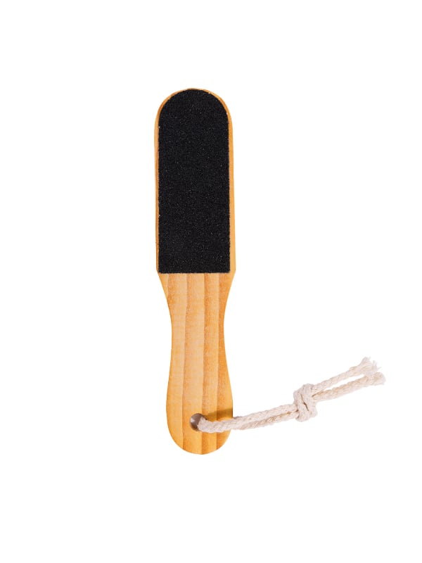 Salon System BK25-403 Wooden Foot Scrubber with Abrasive Surface