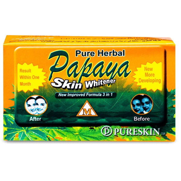 Pure Skin Papaya(M) Soap Bars Moisturizing Exfoliating Formula 3-Pack, 135 g Each