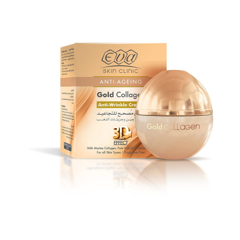 Eva Gold Collagen Cream Hyaluronic Acid Marine Collagen Pure Gold 50 ml