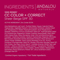 Andalou 1000 Roses Color Correcting Cream Sheer Beige SPF 30 58ml