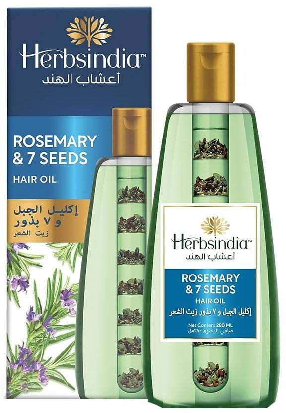Herbsindia Rosemary & 7 Seeds Hair Oil Liquid Castor Oil 280 ml